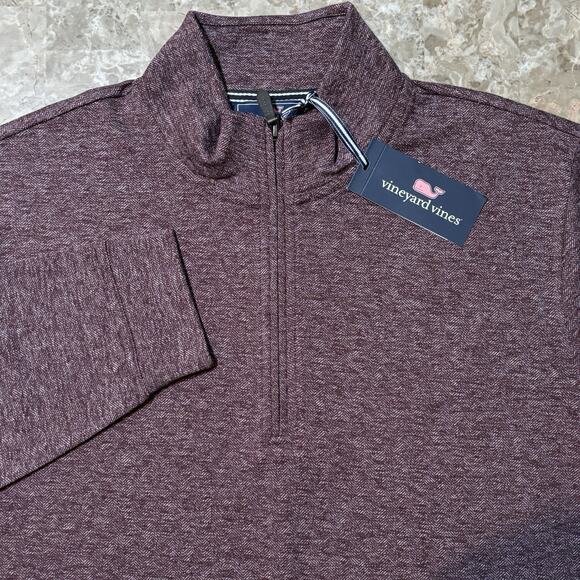 Vineyard Vines Other - Vineyard Vines Sweatshirt Mens Large Red Herringbone Half Zip Long Sleeve Golf